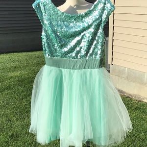Trixxi Mint Green Sequined Dress